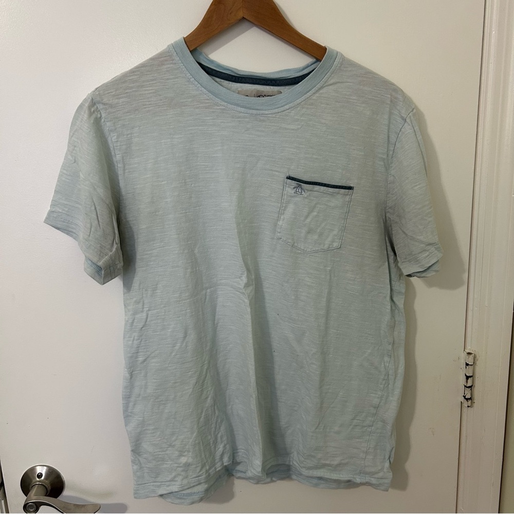 Original Penguin Light Blue Short Sleeve Tee with Pocket